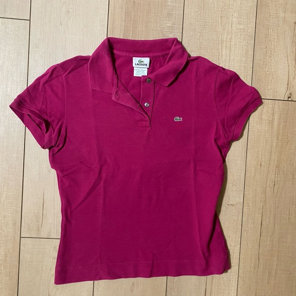 Authentic Lacoste Women’s Polo Shirt - Size 42 - Fuchsia - Picture 8 of 9